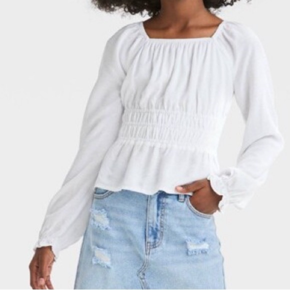 COPY - long sleeve ruched waist blouse - Picture 1 of 2